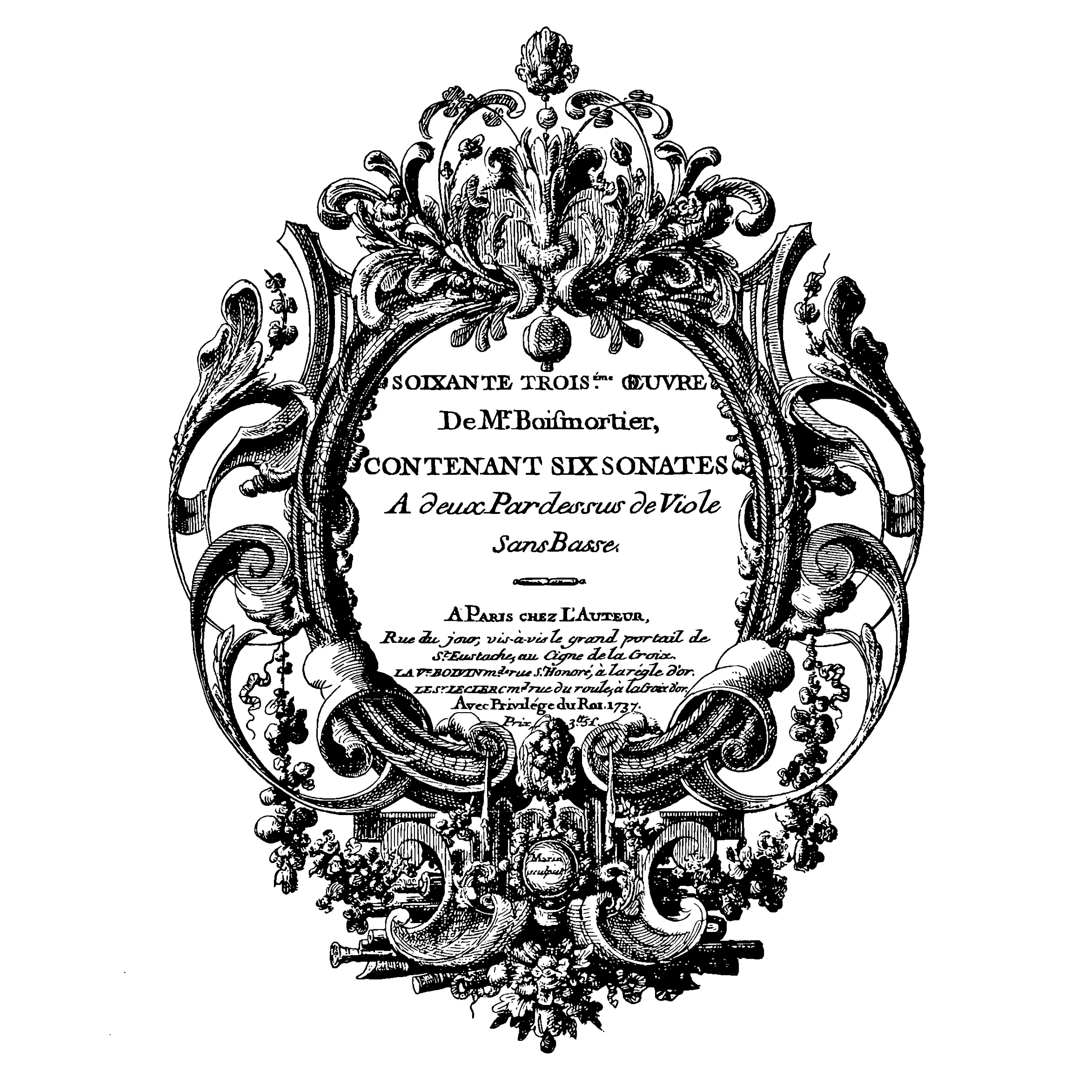 BOISMORTIER: 6 Sonatas for 2 Pardessus de viole, Op. 63 - Image 2